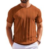 Camiseta Masculina Coofandy, Casual, De Verão, Manga Curta, Suéter Tricotado