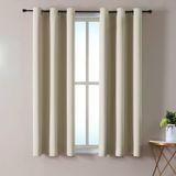 Cortinas Blackout Chrisdowa 107x122cm Bege Quarto 2 Painéis