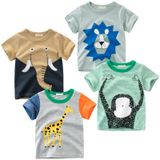 Camiseta Masculina Tabnix, Pacote Com 4 Animais, Manga Curta, Algodão, 2 A 7 Anos