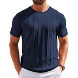 Camiseta Masculina De Manga Curta Coofandy Camisa Azul Marinho
