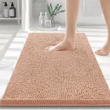 Tapetes De Banheiro Smiry Luxury Chenille Extra Soft 30x20cm Peach