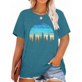 Camiseta Feminina Mk Shop Limited Sunset Pine Tree Print Plus 2gg