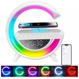 Luminária G Speaker Branca Carregador Indução Som
