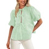 Blusa Feminina Prettygarden Com Gravata Listrada Frontal 2025