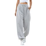 Calça De Moletom Feminina Gvraslvet, Bolsos, Cintura Alta, Esportiva, Academia, Ajuste Atlético, Calça De Corrida, Calça Lounge