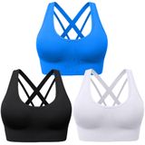 Sutiã Esportivo Bluelily, Suporte Médio, Com Tiras Cruzadas, Feminino