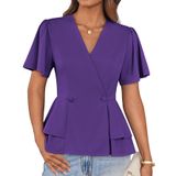 Blusa Feminina Grace Karin De Verão Casual De Negócios Roxa L