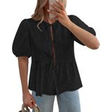 Blusa Feminina Kirundo, Gravata Frontal, Oca, De Renda Bordada