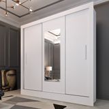 Guarda Roupa Casal Com Espelho 3 Portas 4 Gavetas Taifa Espresso Móveis Neve