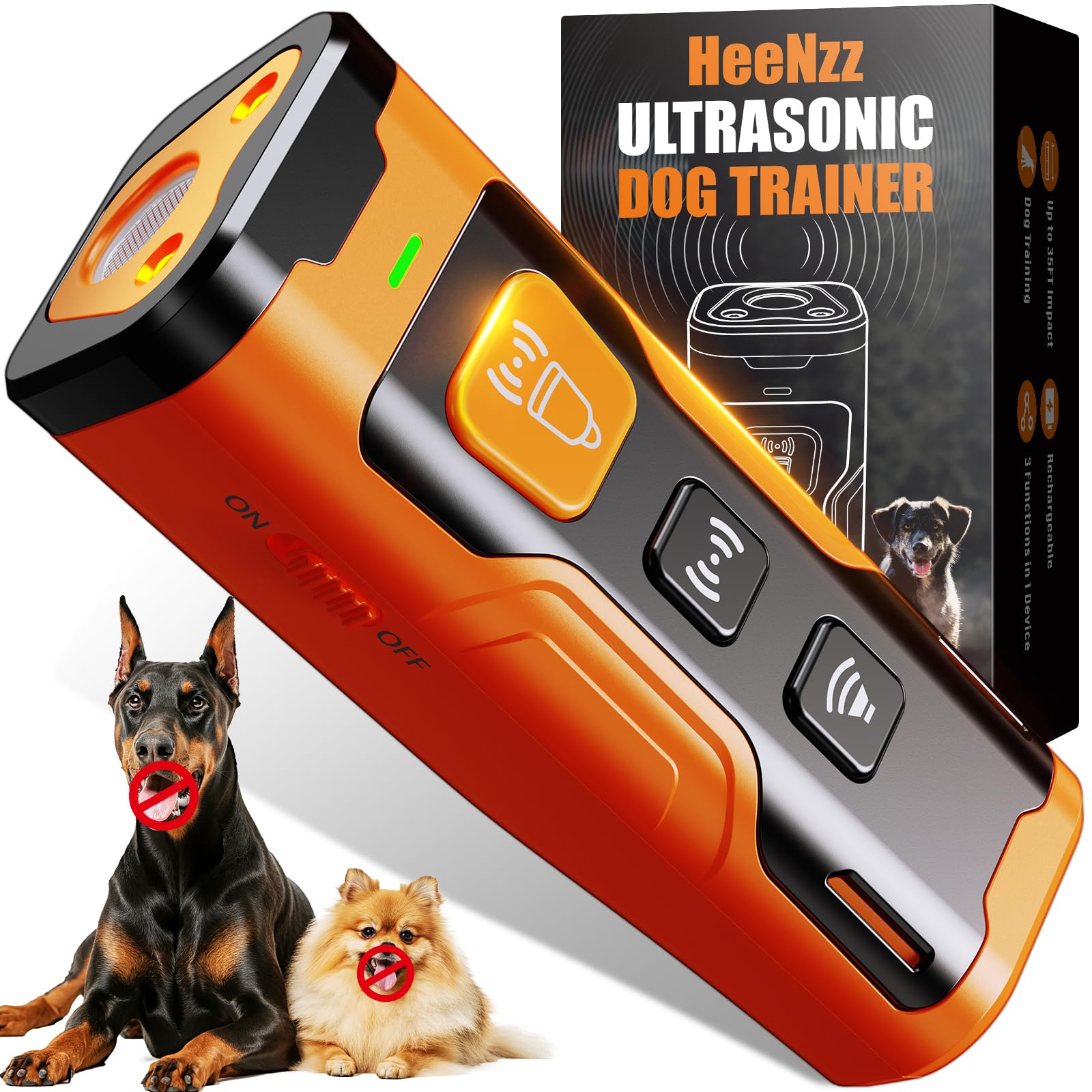 Dispositivo De Dissuasão De Latidos Heenzz Ultrasonic Dog Training Orange