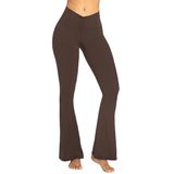 Calças De Ioga Flare Leggings Sunzel Ruched V De Cintura Alta Para Mulheres