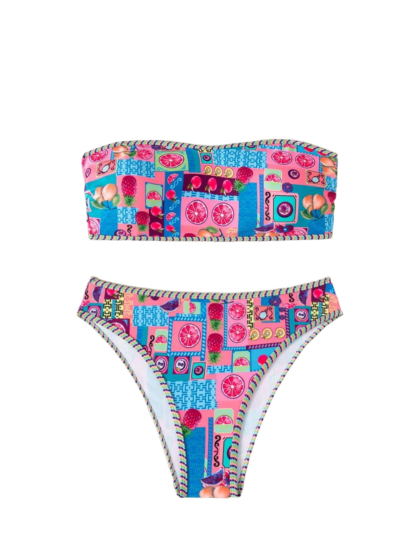 Biquíni Feminino Zaful, Sem Alças, Canelado, De Corte Alto, Azul M