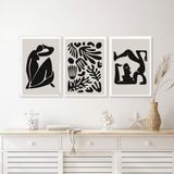 Kit 3 Quadros Decorativos Matisse Escultura Pb 33x24cm