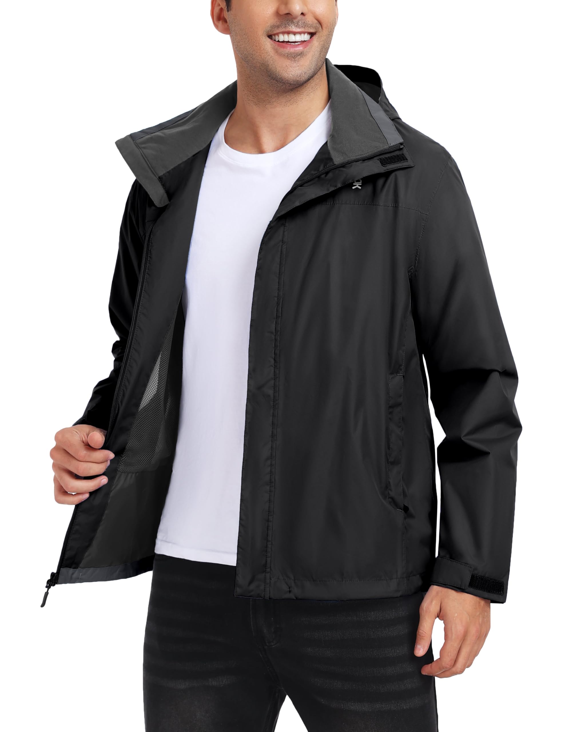 Casaco De Chuva Little Donkey Andy Impermeável Para Homens Preto Xxl