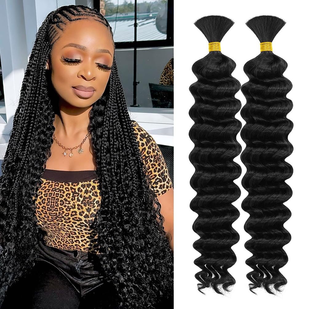 Human Braiding Hair Maxknow Deep Wave 22" 120g 2 Pacotes