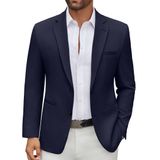 Blazer Coofandy, Casaco Esportivo Casual Masculino, Ajuste Regular, Azul Marinho