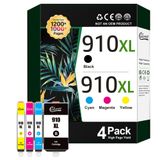 Cartuchos De Tinta Linkmay 910xl (pacote Com 4) Para Impressoras Hp Officejet