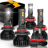 Lâmpadas Xwqhjw 9005 High Beam H11 Low Beam H11 Fog, Pacote Com 6