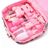 Kit Higiene Bebê Rosa Bolsa Tesoura Colher Cortador Unha