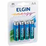 Pilha Alcalina Elgin Aa 1.5v Blister com 4 Unidades