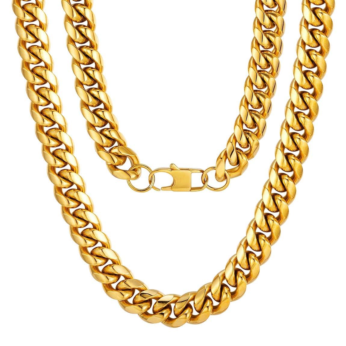 Colar Chainspro Men Chunky Curb Chain 14 Mm 76 Cm Em Ouro 18k