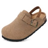 Sandálias Infantis De Palmilha De Camurça E Cortiça Clogs Zuseris, Marrons, Tamanho 1-2