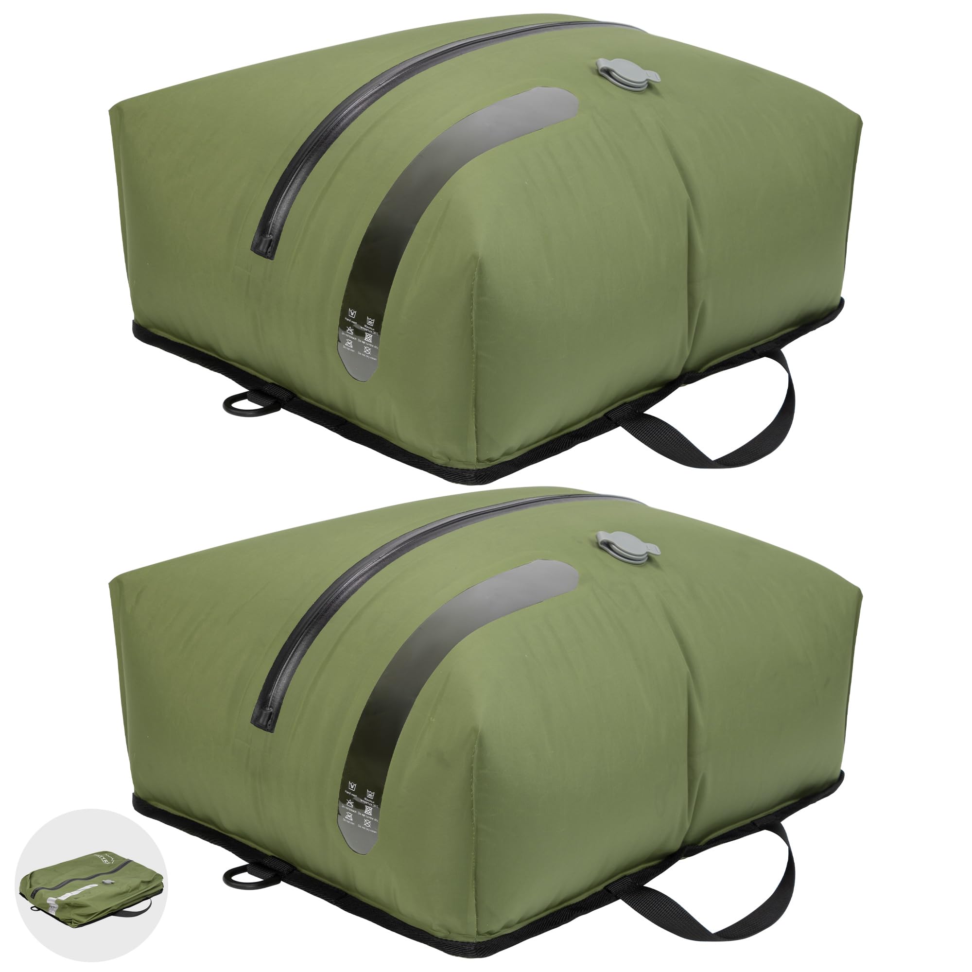 Sacos De Compressão A Vácuo De Viagem Ontyzz Reutilizáveis, Pacote Com 2 Unidades, Verdes