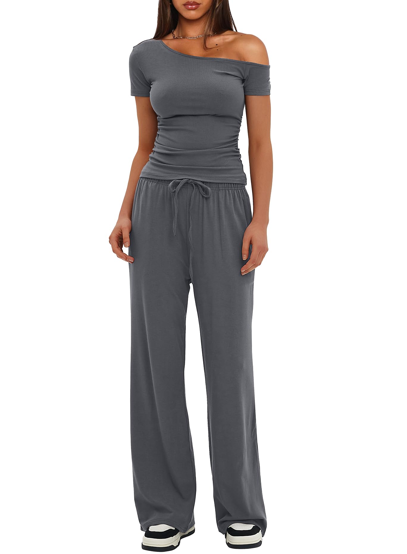 Conjunto Lounge Matching Darong De 2 Peças Para Mulheres 9083a