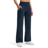 Calças De Ioga Libin, Perna Larga, 31 Cm De Altura, Para Mulheres, Azul Marinho Escuro, L