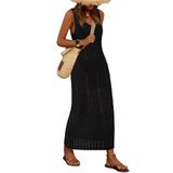 Cobertura De Maiô Btfbm Crochet Para Mulheres, Verão 2025, Preta