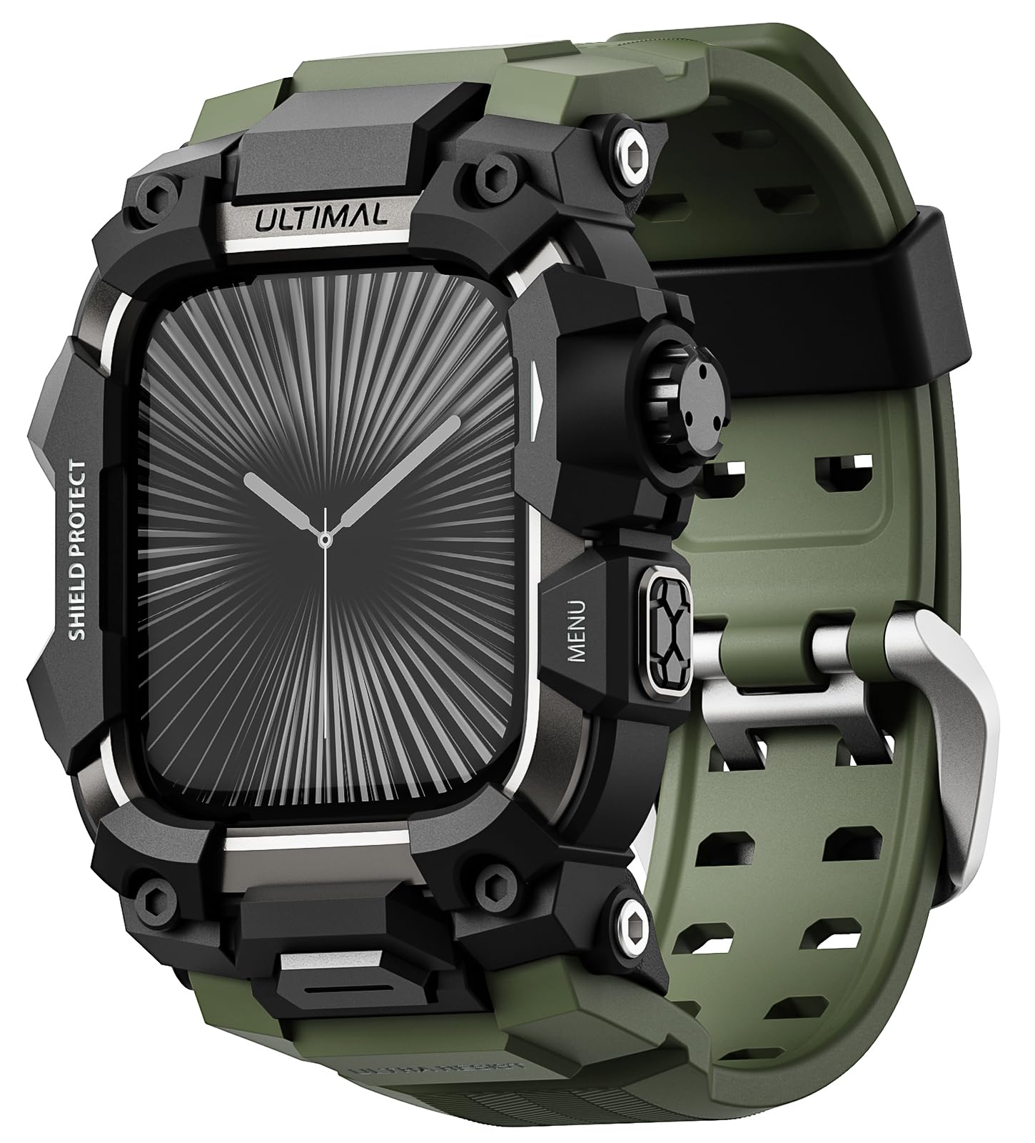 Capa De Relógio Ultimal Rugged Com Pulseira Para Apple 46 Mm Série 10