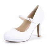 Sapatos Idifu White Pumps, Plataforma Feminina, Salto Alto De 10 Cm