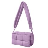 Bolsa De Ombro Naariian Puffer Impermeável Para Mulheres Roxa