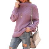 Suéter Jouica Pulôver De Gola Alta Para Mulheres Roxo Xxl