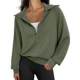 Moletom Trendy Queen, Pulôver Feminino De Tamanho Grande Com Meio Zíper
