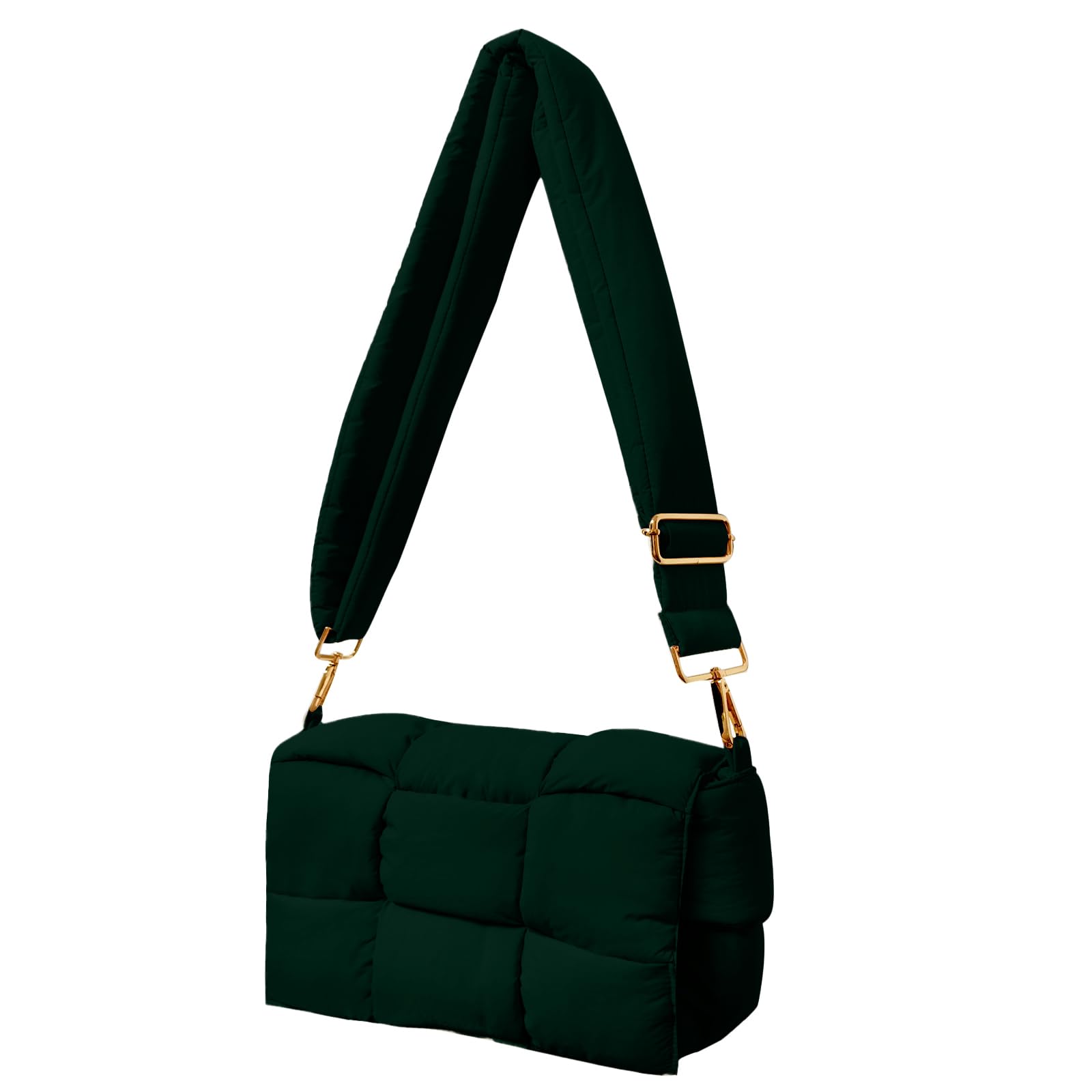 Bolsa De Ombro Naariian Puffer Impermeável Para Mulheres Verde