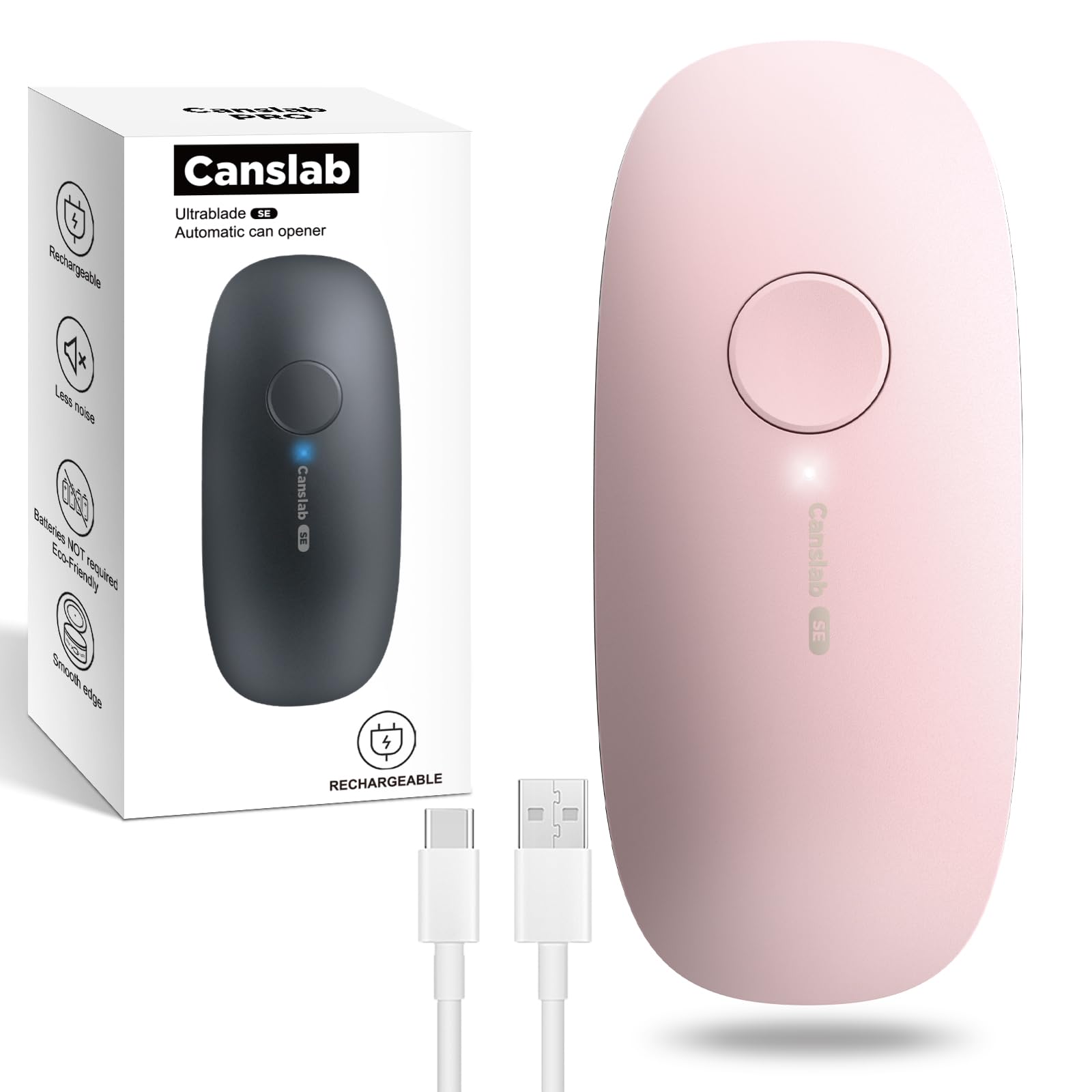 Abridor De Latas Elétrico Canslab Ultrable Se Recarregável Rosa