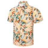 Camisa Havaiana Mizvsitrd Embrace Aloha Spirit Para Homens Laranja