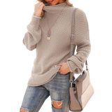 Suéter Feminino Jouica De Inverno Com Gola Alta E Manga Em Forma De Asa De Morcego