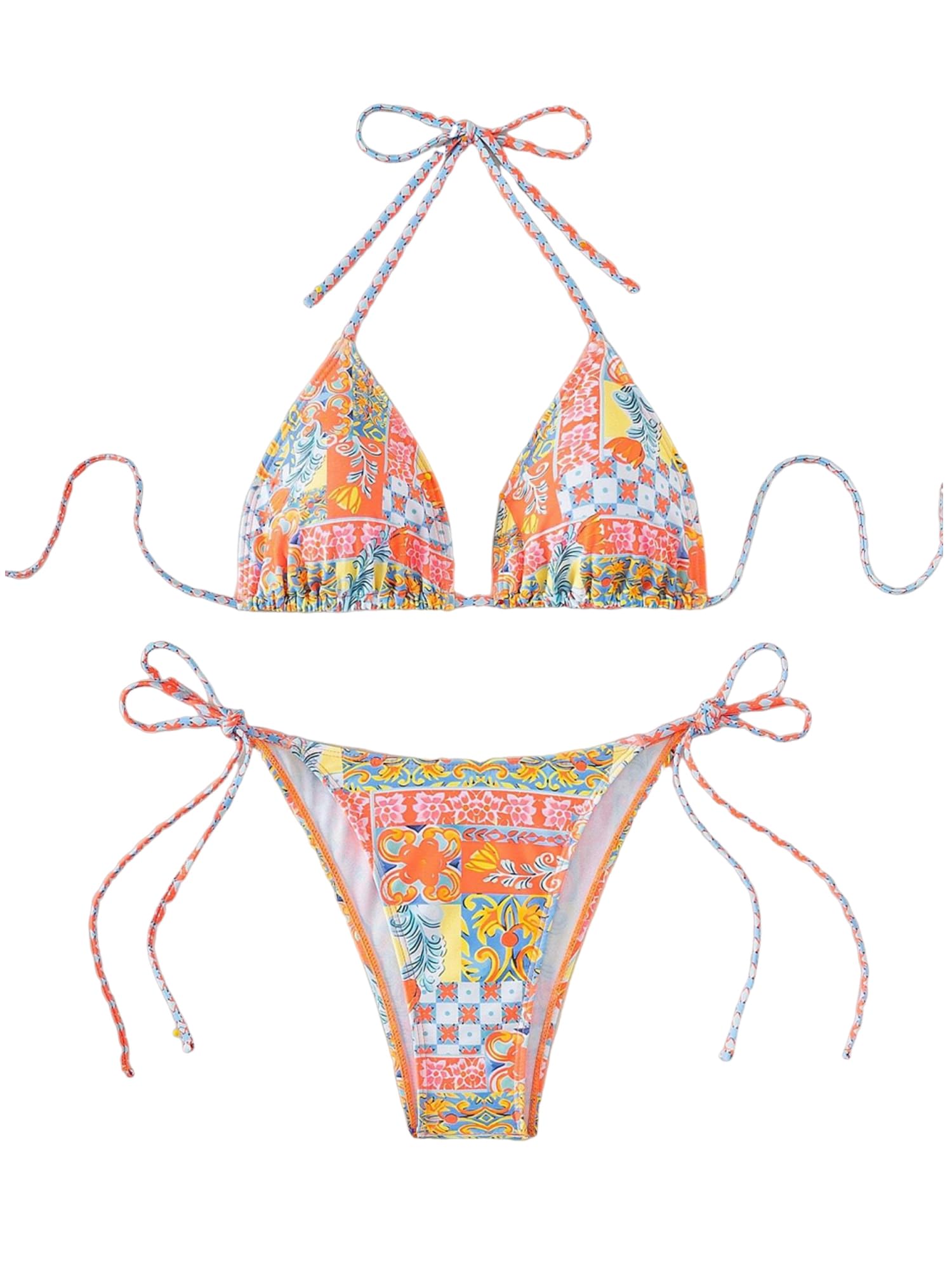 Biquíni Zaful Triangle, 2 Peças, Fato De Banho Frente Única Para Mulheres