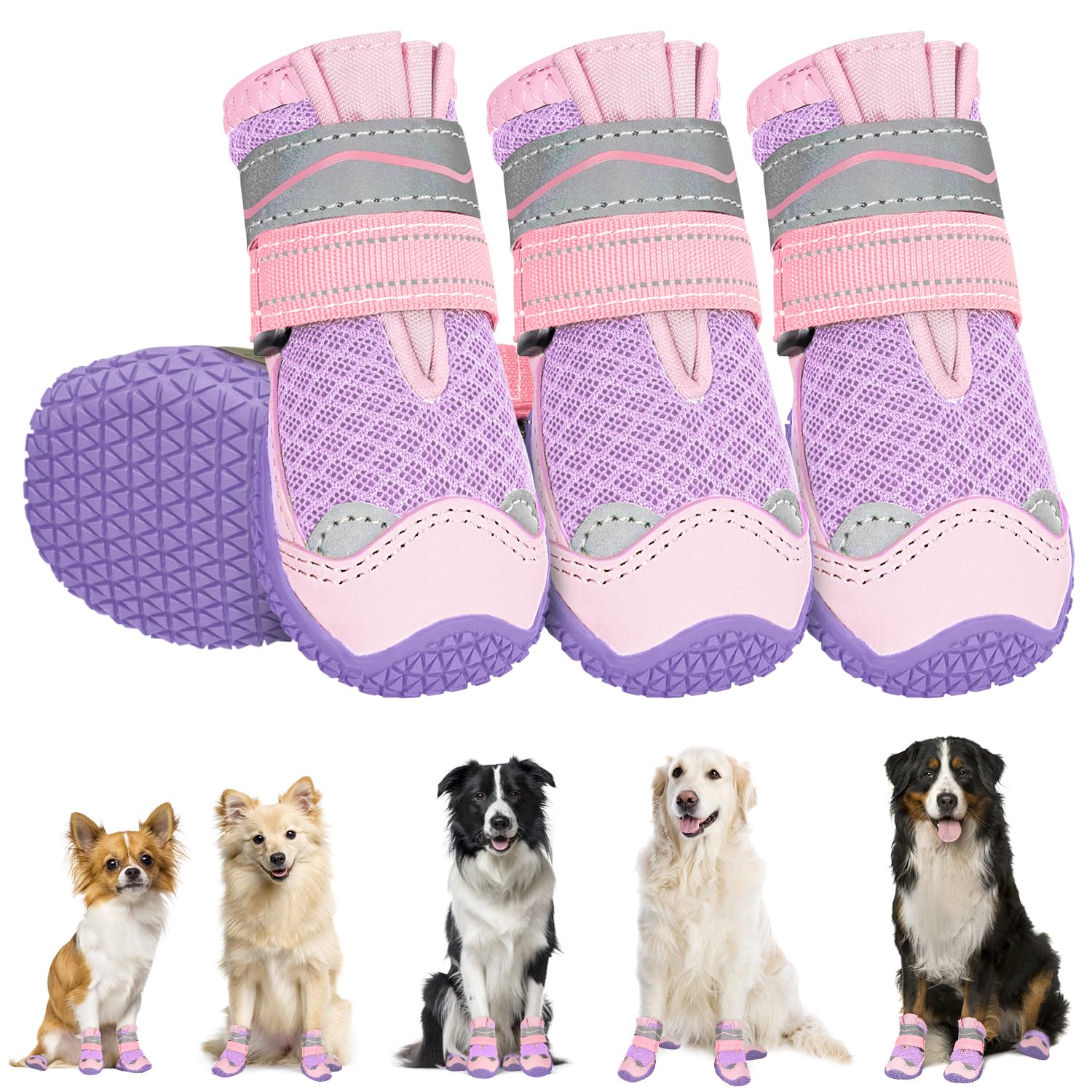 Sapatos Para Cães Slowton Pipu Respiráveis Antiderrapantes Para Verão E Inverno