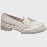 Sapato Mocassim Slip On Feminino Tratorado Confort Moleca 5775.104.9921 Branco N°38