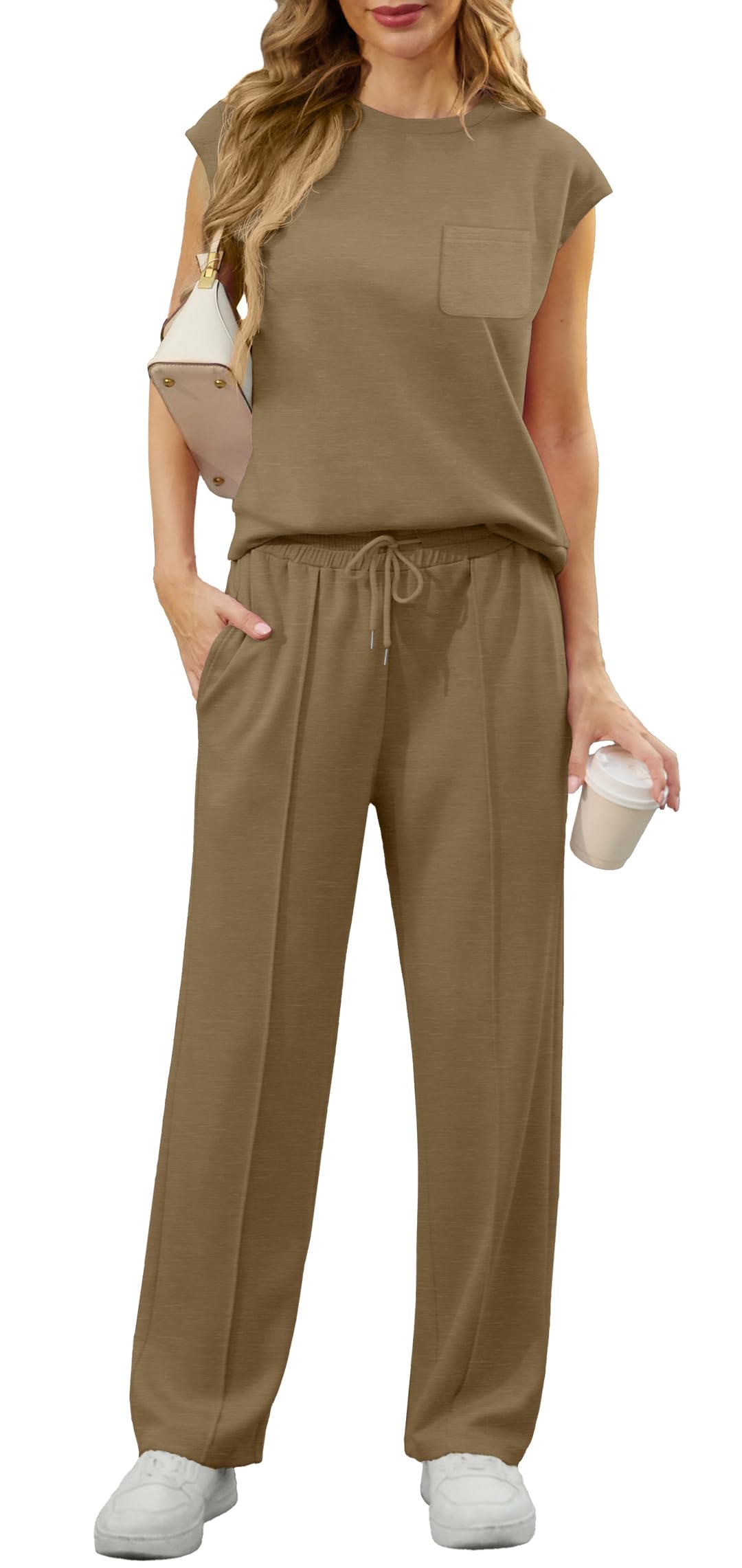 Conjunto De Moletons Grecerelle Para Mulheres Loungewear Khaki-s 2025