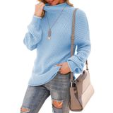 Suéter Jouica, Pulôver Feminino De Gola Alta, Laranja, Acrílico