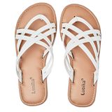 Sandálias Femininas Luoika Flat Wide White 8xw Summer Beach