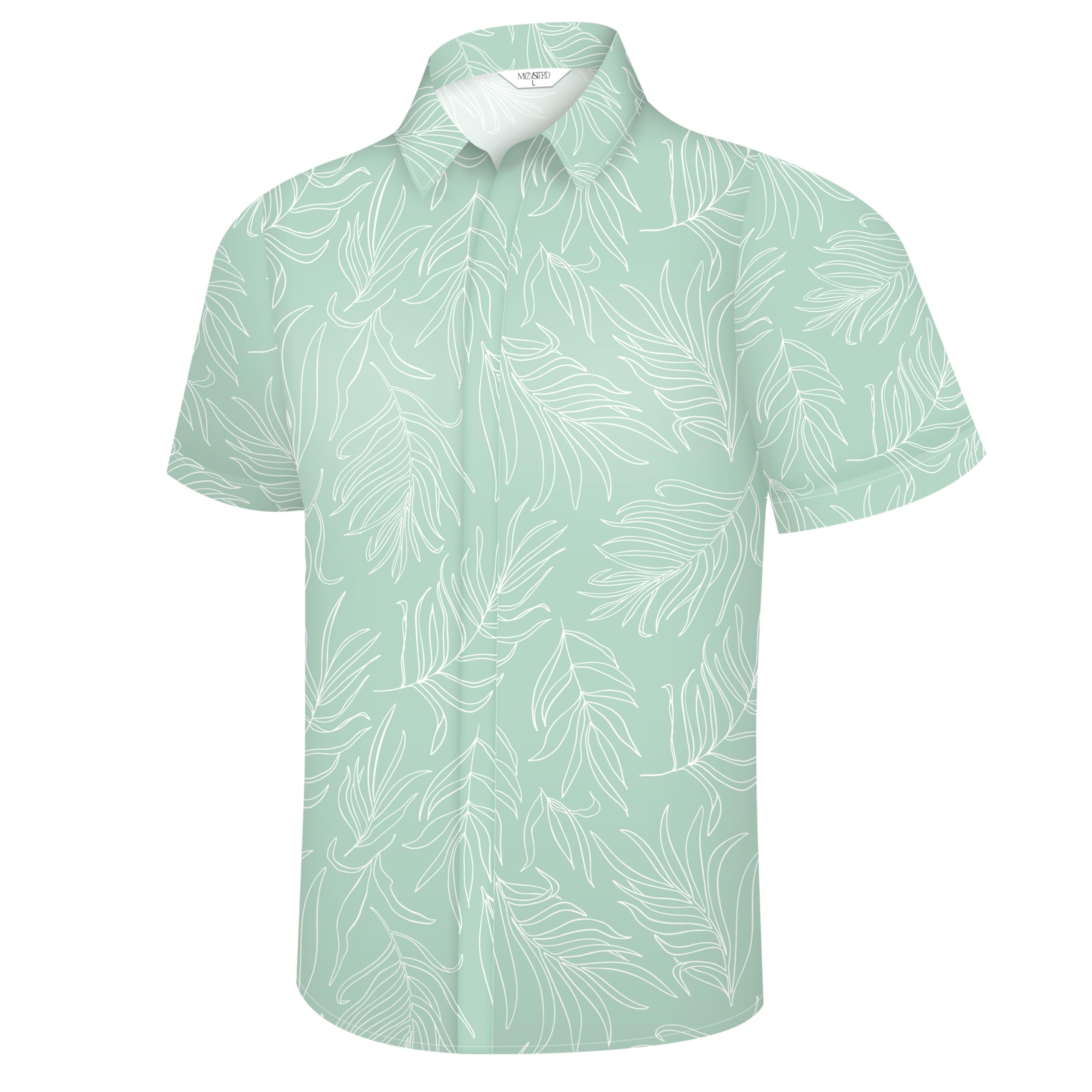 Camisa Havaiana Mizvsitrd Hawaii De Manga Curta Para Homens Verde
