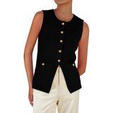 Colete De Suéter Feminino Prettygarden, Verão 2025, Preto, Xxl