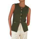Colete De Suéter Feminino Prettygarden, Verão 2025, Verde Xxl