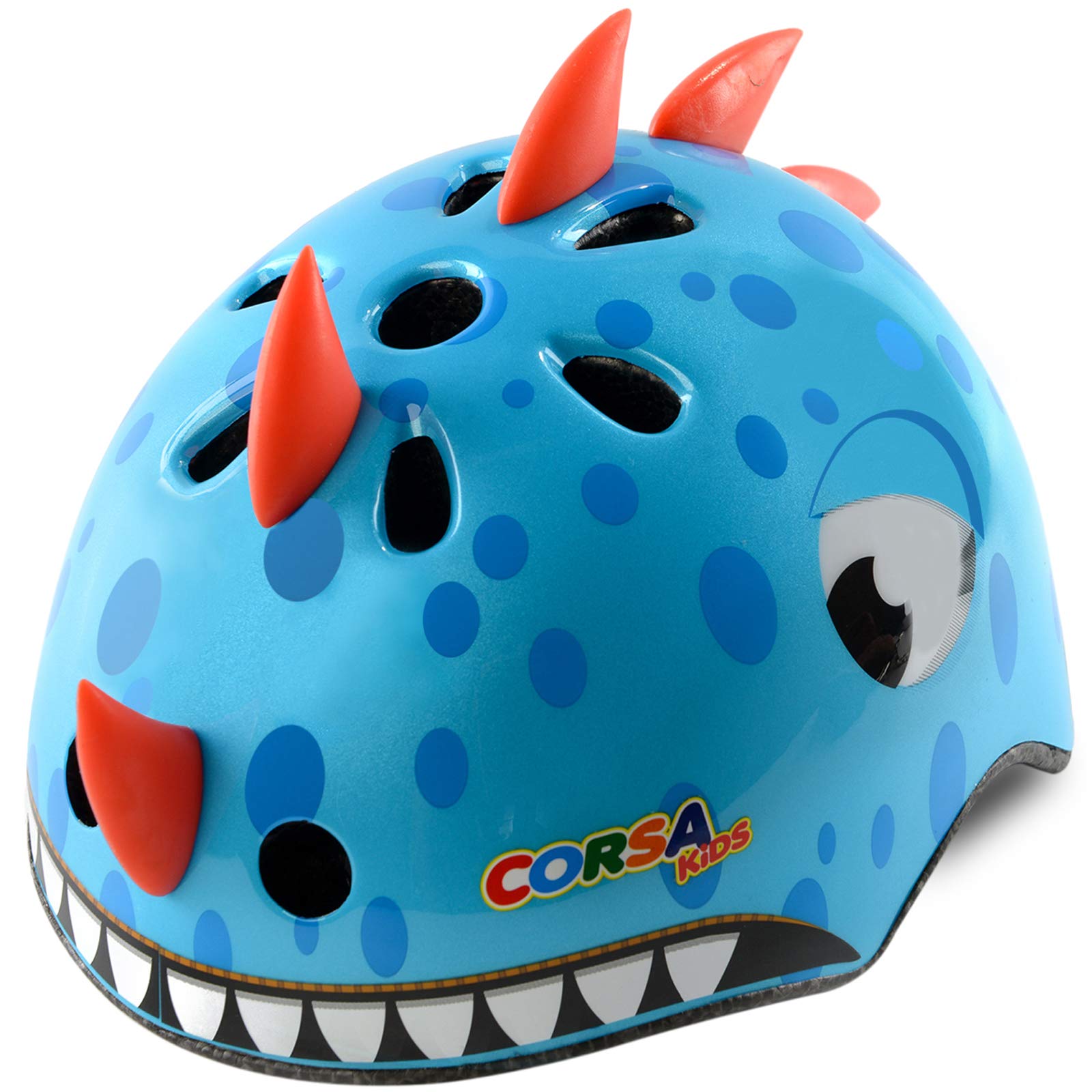 Capacete De Bicicleta Anharluka Infant Toddler Adjustable Blue Dinosaur