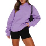Moletom Feminino De Grandes Dimensões Com Capuz De Lã Onlypuff, Lavanda, 3gg